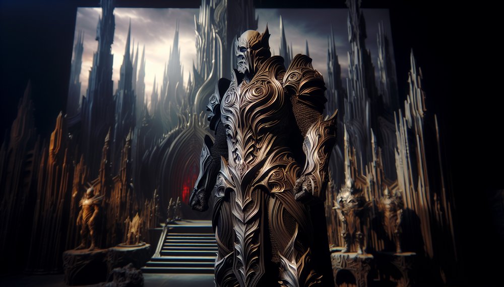 A Necromonger soldier standing in full Gothic armor
